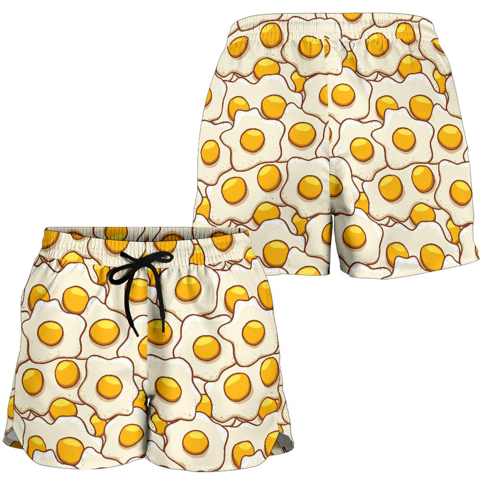 Fried Eggs Pattern Print Design 02 Women Shorts