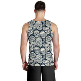 Sugar skull black white pattern Men Tank Top