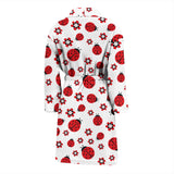 Ladybug Pattern Print Design 04 Men's Bathrobe