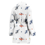 Cute Helicopter Star Pattern Women'S Bathrobe