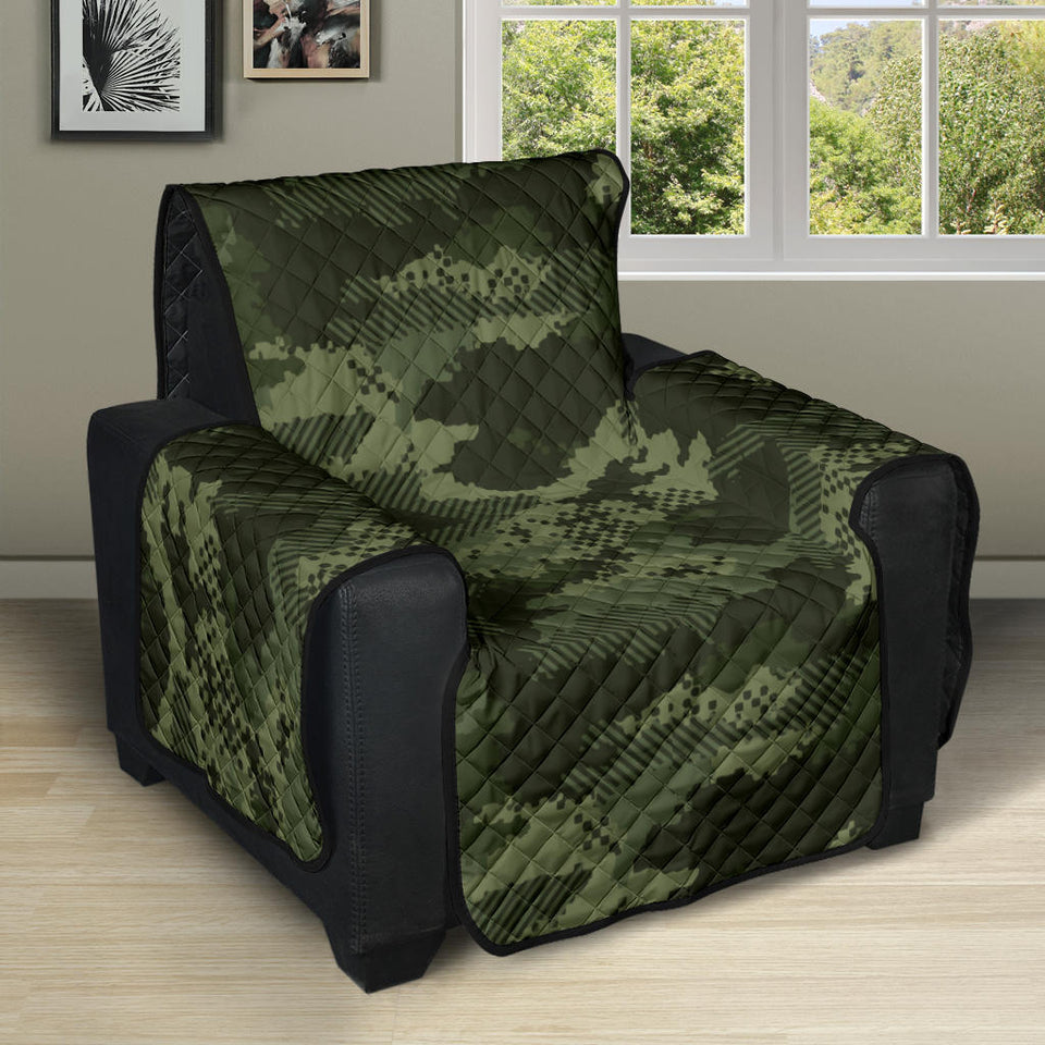 Digital Green camo camouflage pattern Recliner Cover Protector