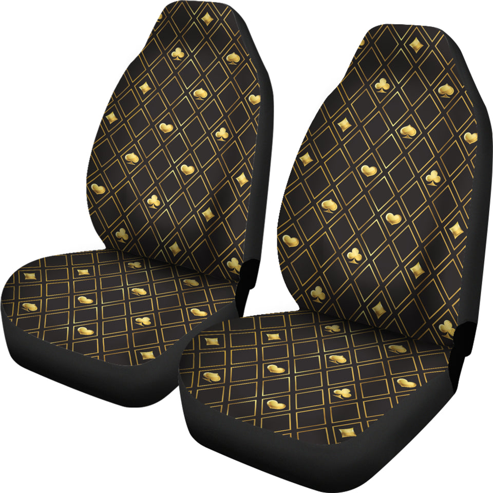 Casino Cards Suits Pattern Print Design 01 Universal Fit Car Seat Covers