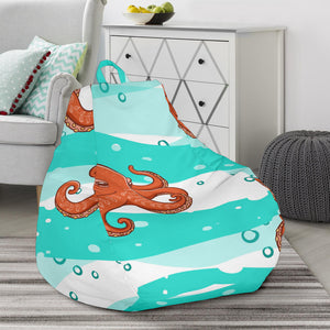 Octopuses Sea Wave Background Bean Bag Cover