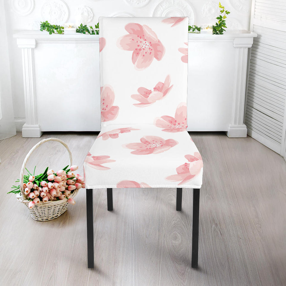 Pink Sakura Cherry Blossom Pattern Dining Chair Slipcover