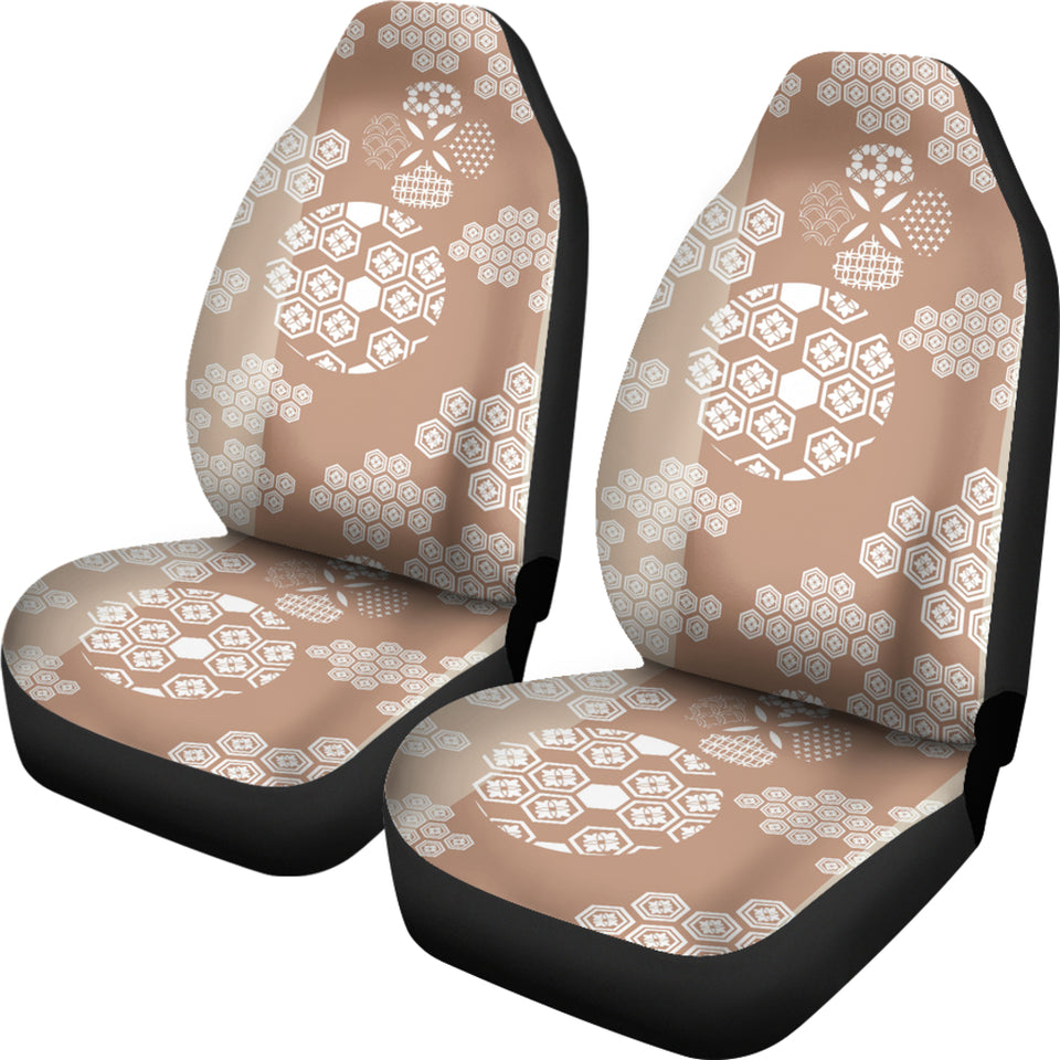 Beautiful Hexagon Japanese  Pattern Universal Fit Car Seat Covers