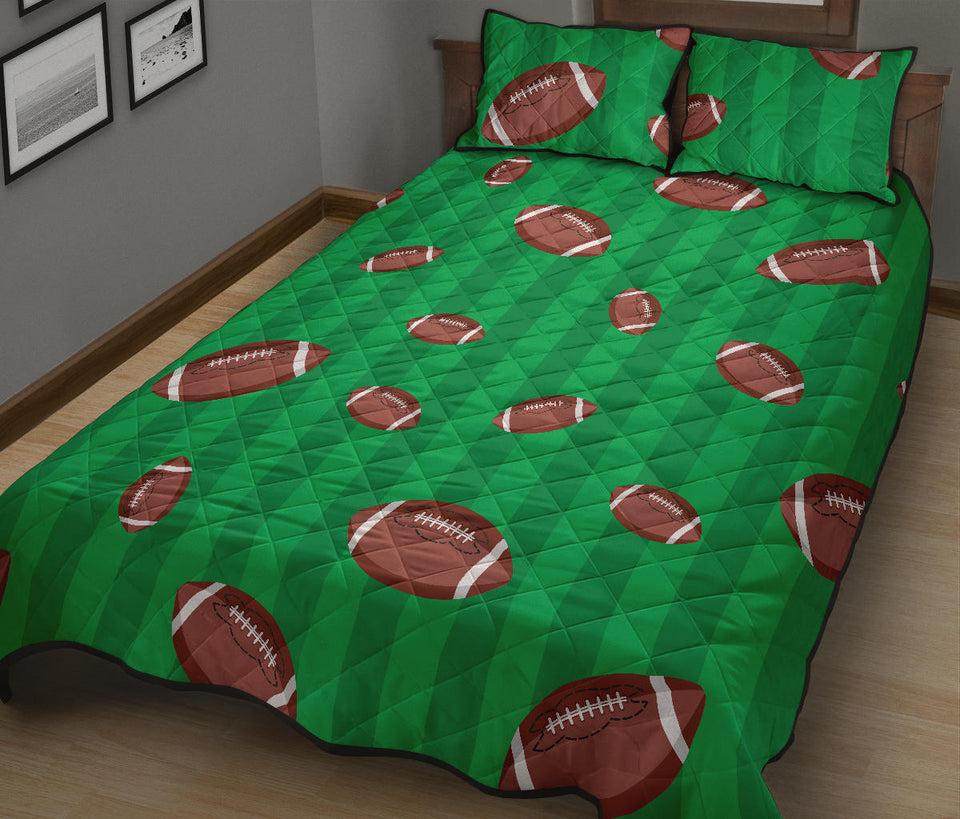 American football ball field background Quilt Bed Set