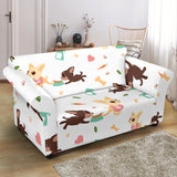 Cute Chihuahua Puppie Pattern Loveseat Couch Slipcover