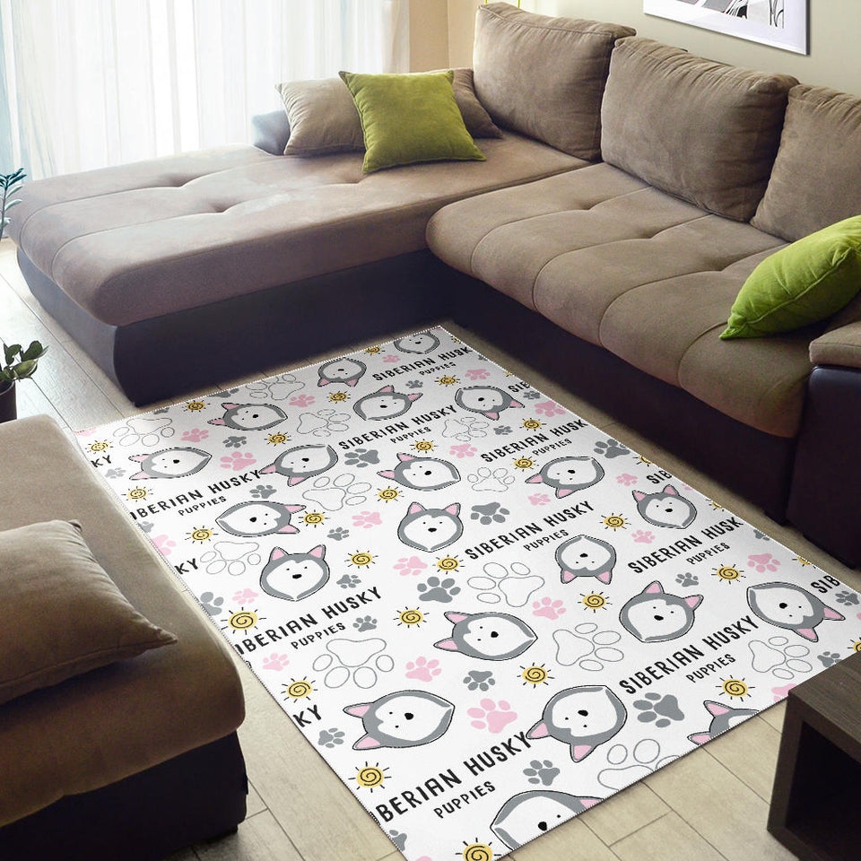 Siberian Husky Design Pattern Area Rug