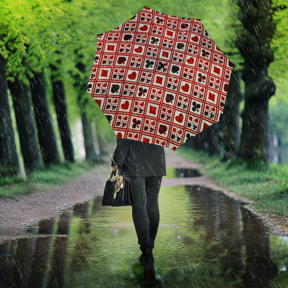 Casino Cards Suits Pattern Print Design 03 Umbrella