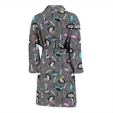 Ostrich Pattern Print Design 01 Men's Bathrobe