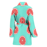 Grapefruit Green Background Women'S Bathrobe
