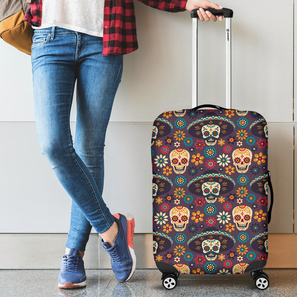 Sugar Skulls Flower Maxican Pattern Cabin Suitcases Luggages