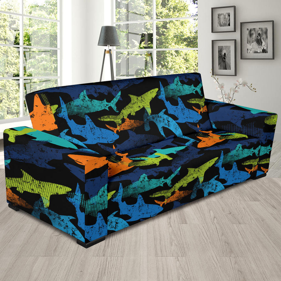 Colorful Shark Sofa Slipcover