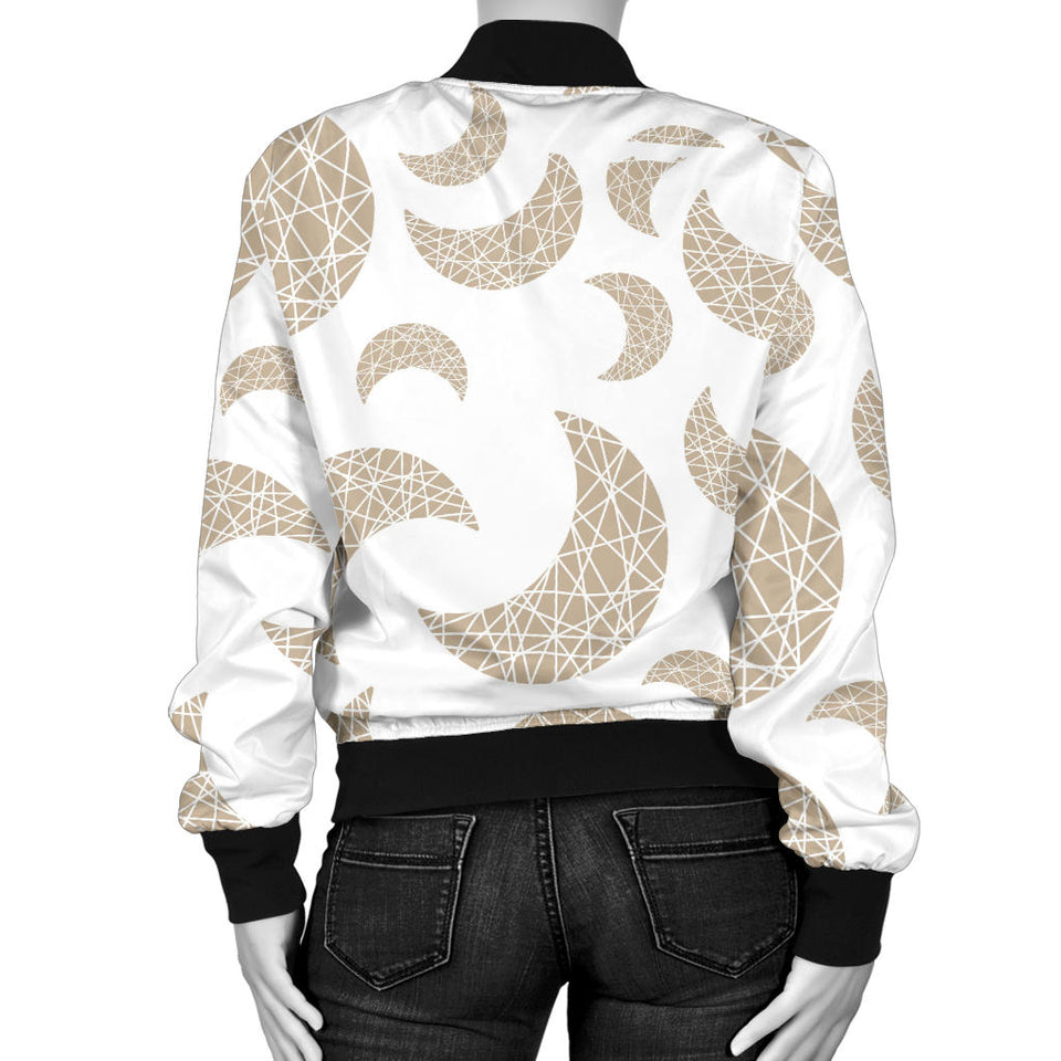 Cool Gold Moon Abstract Pattern Women'S Bomber Jacket