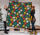 Canabis Marijuana Weed Pattern Print Design 02 Premium Quilt