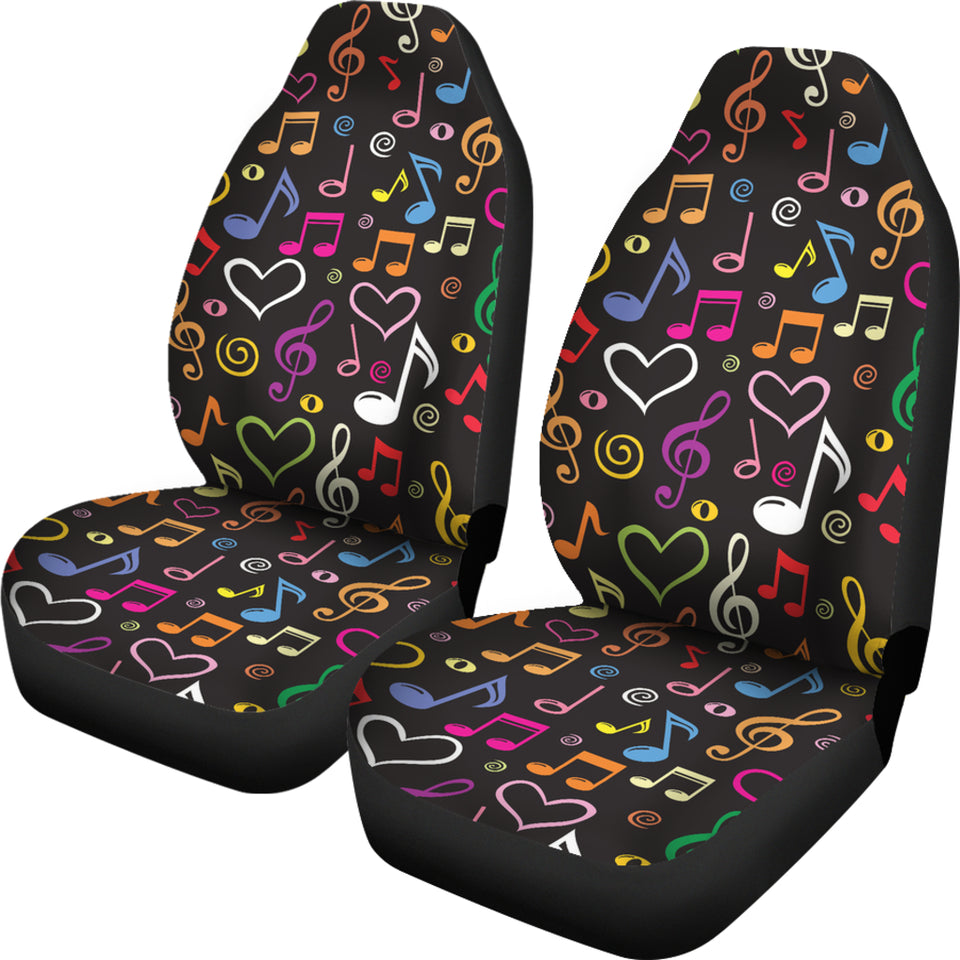 Music Notes Pattern Print Design 02 Universal Fit Car Seat Covers