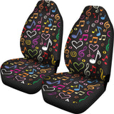 Music Notes Pattern Print Design 02 Universal Fit Car Seat Covers