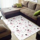 Poodle Dog Rose Cake Pattern Area Rug