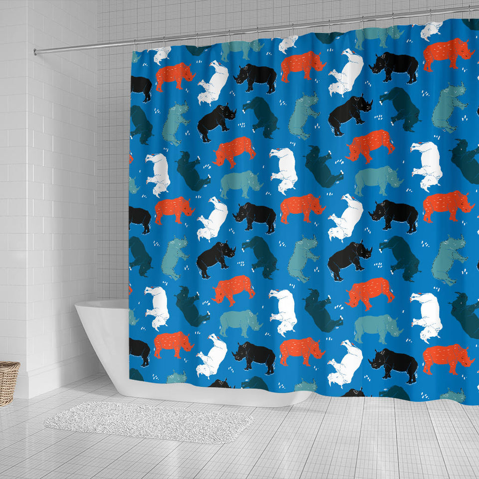 Colorful Rhino Pattern Shower Curtain Fulfilled In US