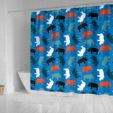 Colorful Rhino Pattern Shower Curtain Fulfilled In US