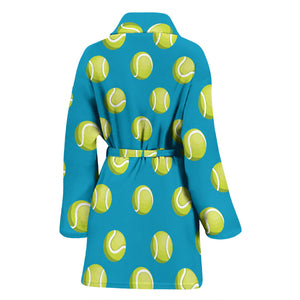 Tennis Pattern Print Design 05 Women's Bathrobe