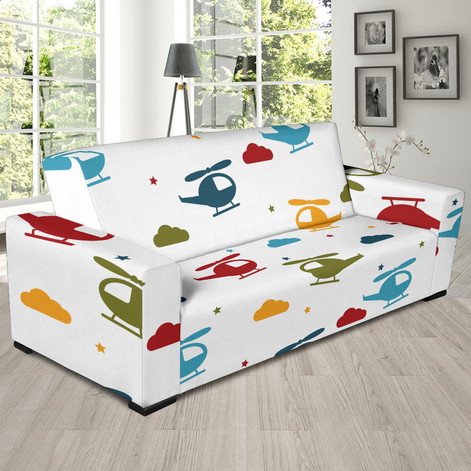 Colorful Helicopter Pattern Sofa Slipcover