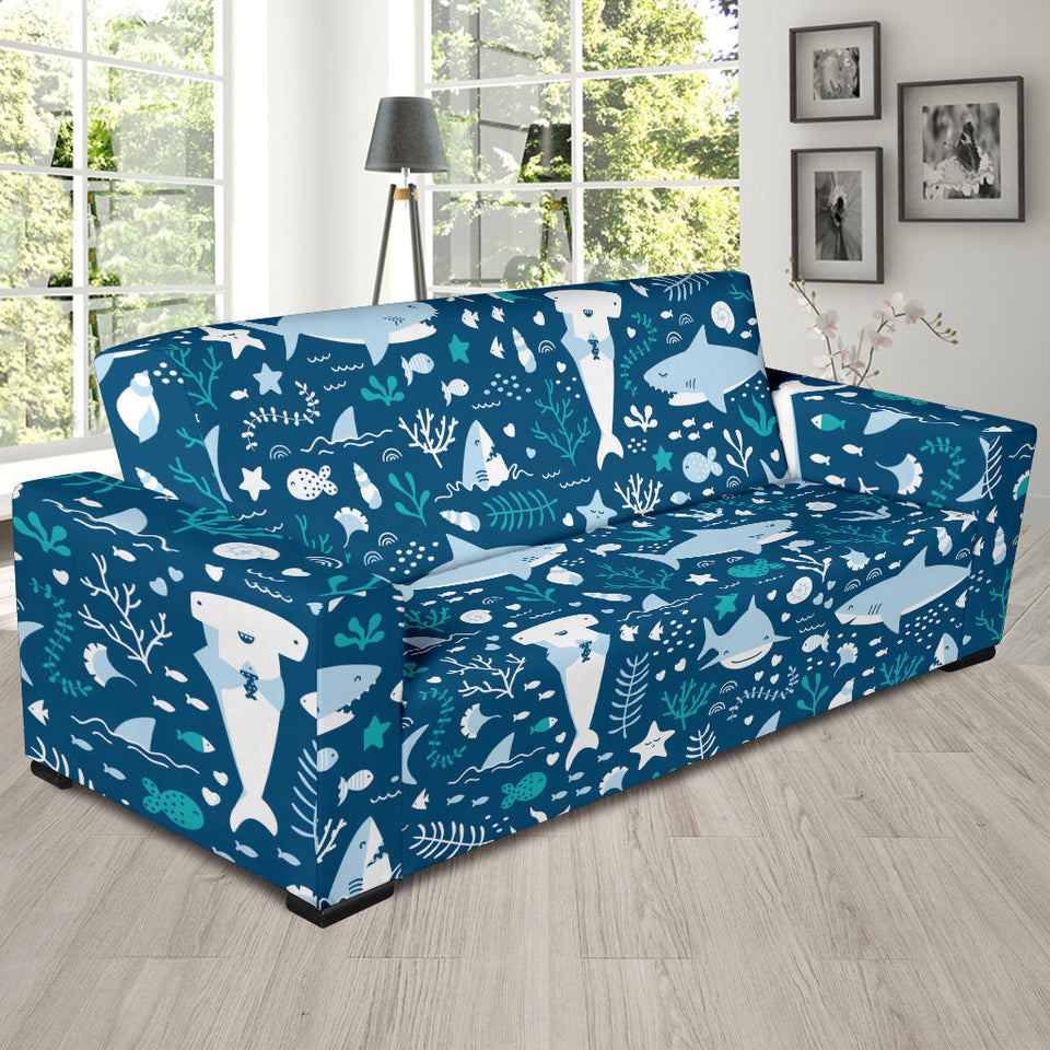 Cute Shark Pattern Sofa Slipcover