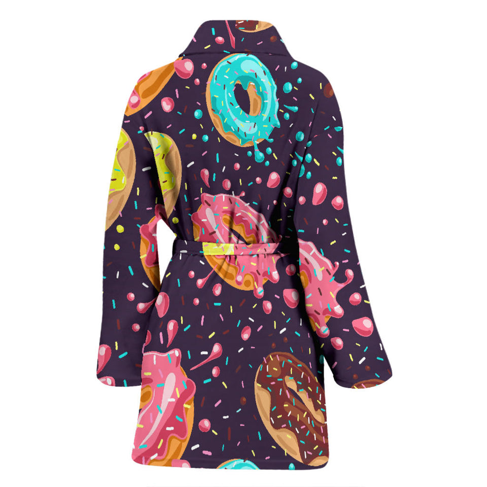 Colorful Donut Glaze Pattern Women'S Bathrobe