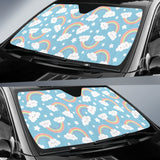 Cute Rainbow Clound Star Pattern Blue Background Car Sun Shade