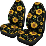 Sunflower Golden Polygonal Shapes  Universal Fit Car Seat Covers