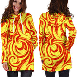 Fire Flame Design Pattern Women'S Hoodie Dress