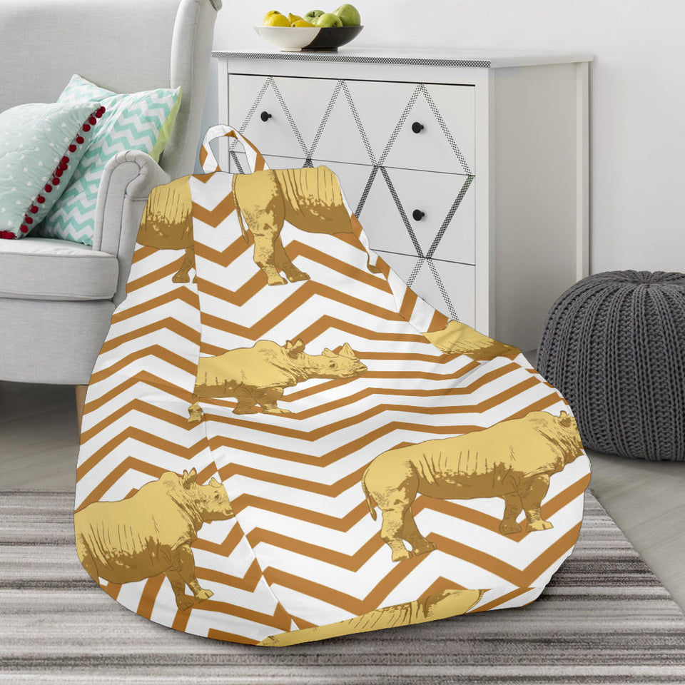 Rhino Yellow Theme Pattern Bean Bag Cover