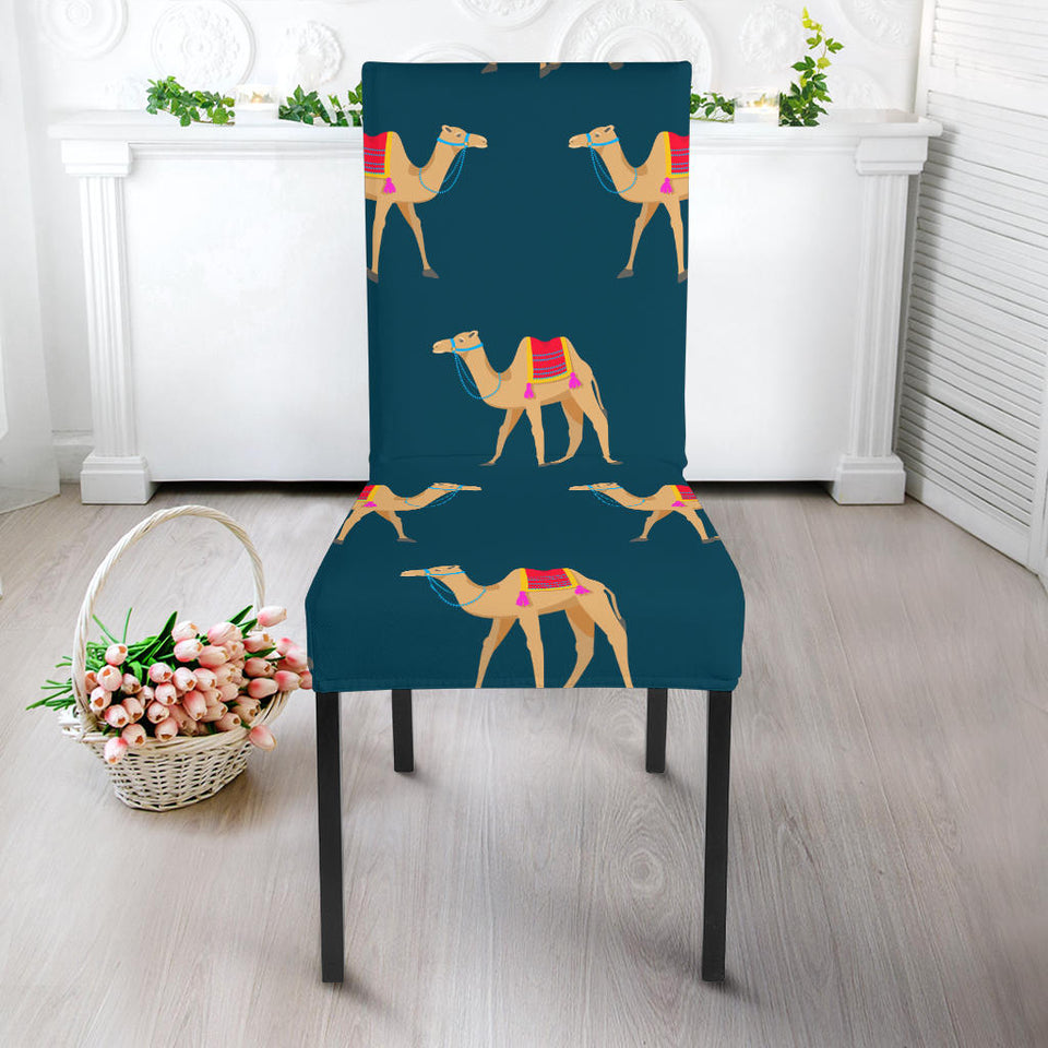 Camel Pattern Blue Blackground Dining Chair Slipcover
