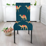 Camel Pattern Blue Blackground Dining Chair Slipcover