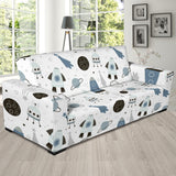 Hand Drawn Space Elements Space Rocket Star Planet Space Probe Sofa Slipcover