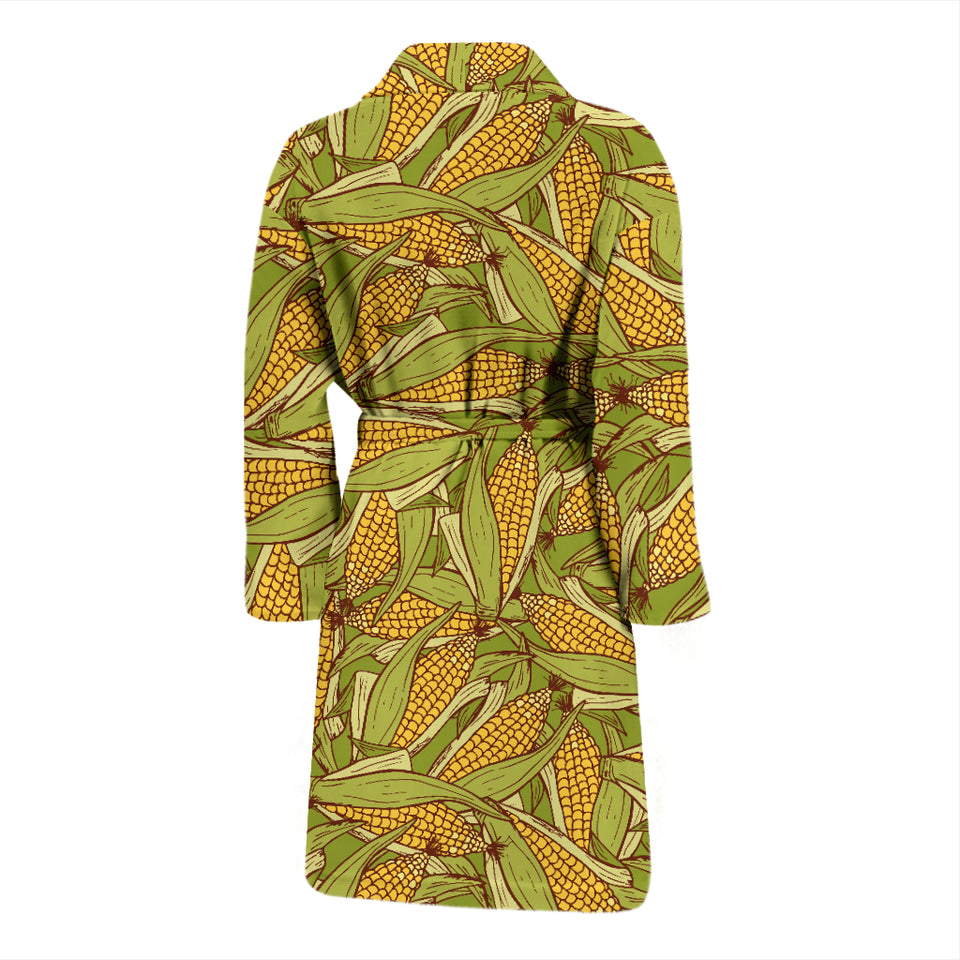 Corn Pattern Print Design 01 Men's Bathrobe