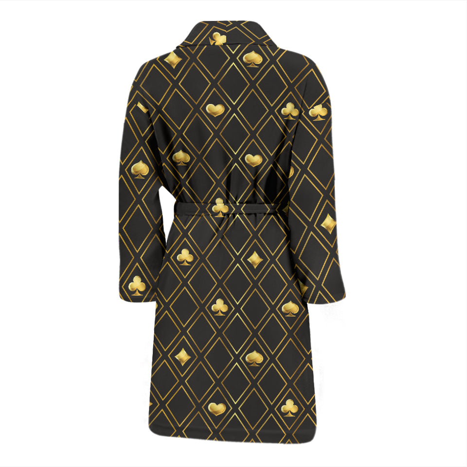 Casino Cards Suits Pattern Print Design 01 Men's Bathrobe