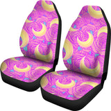Moon Pink Rose Background Universal Fit Car Seat Covers