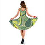 Avocado Pattern Sleeveless Midi Dress
