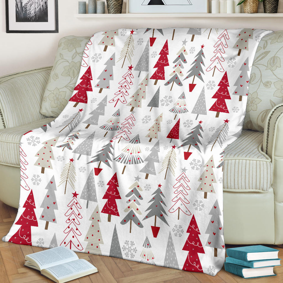Cute Christmas Tree Pattern Premium Blanket