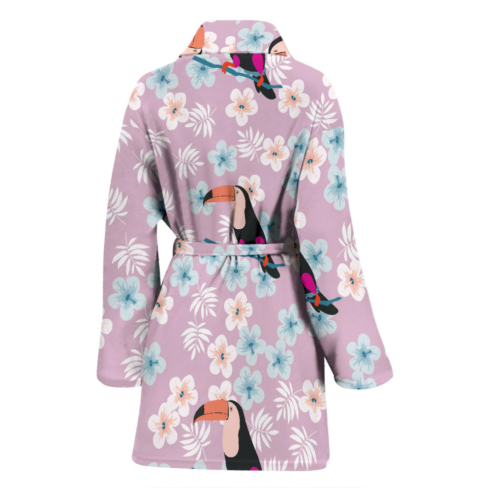 Beautiful Toucan Flower Leaves Women'S Bathrobe