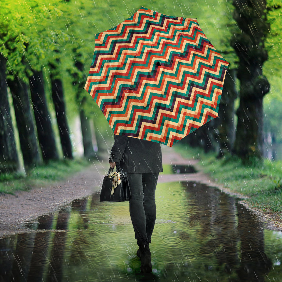Zigzag  Chevron Colorful Pattern Umbrella