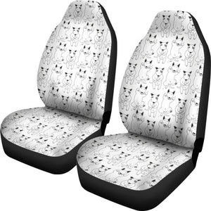 Bull Terrier Pattern Print Design 02 Universal Fit Car Seat Covers