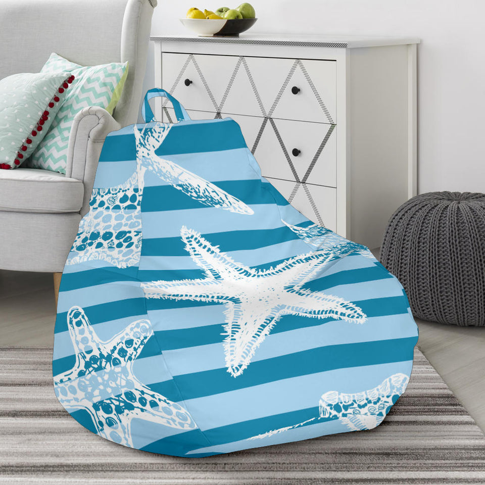 Starfish Blue Blackground Bean Bag Cover