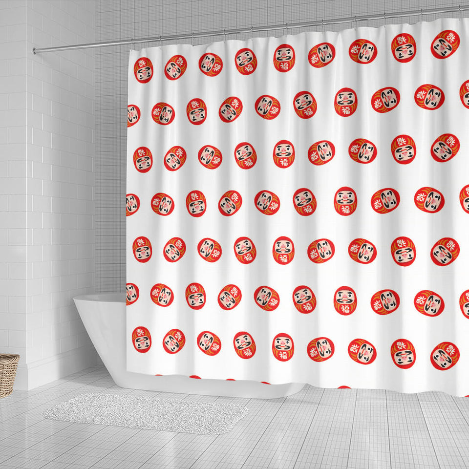 Daruma Japanese Wooden Doll Pattern Shower Curtain Fulfilled In US