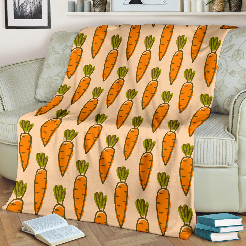 Carrot Pattern Print Design 04 Premium Blanket