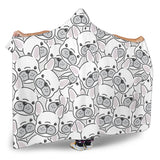 Cute French Bulldog Head Pattern Hooded Blanket