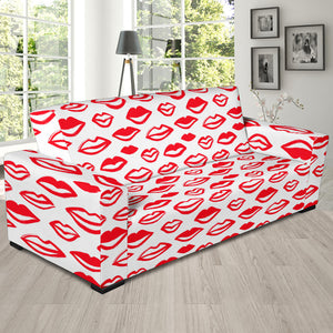 Lips Pattern Print Design 05 Sofa Slipcover