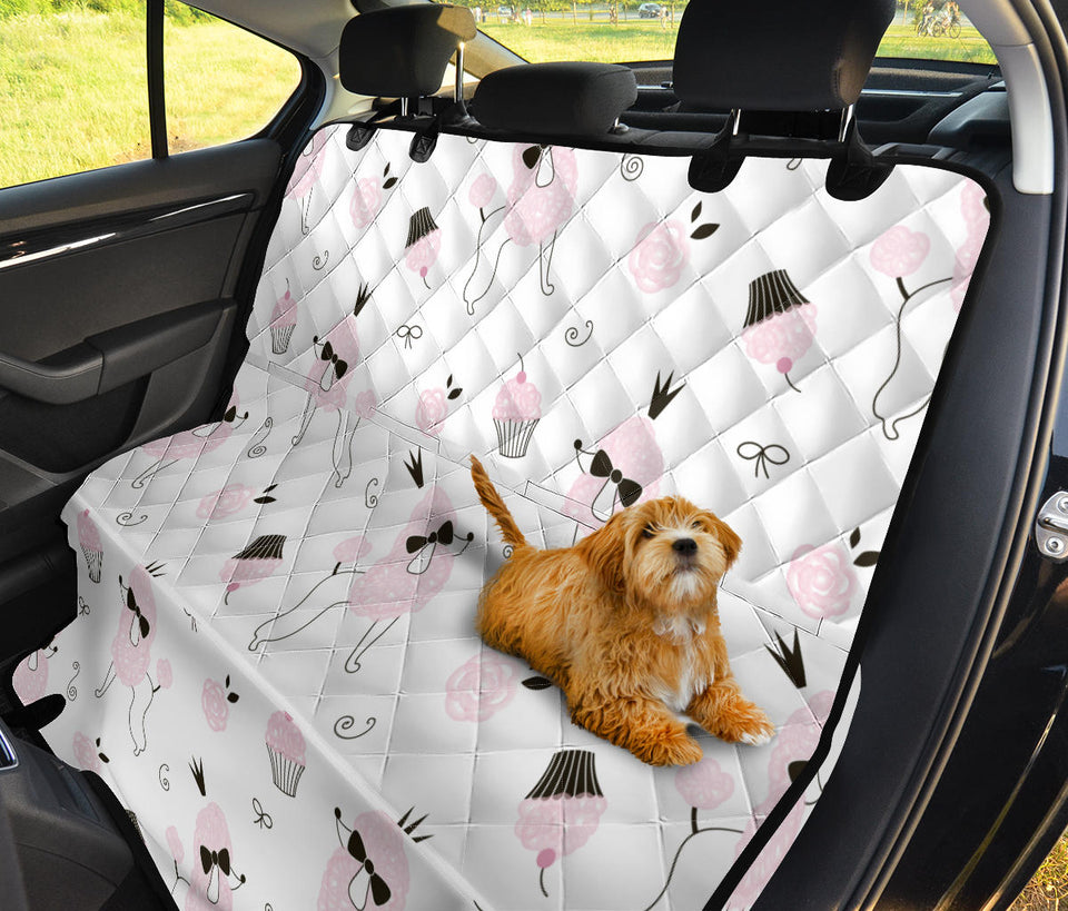 Poodle Dog Rose Cake Pattern Dog Car Seat Covers
