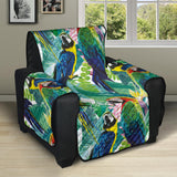Colorful parrot exotic flower leaves Recliner Cover Protector